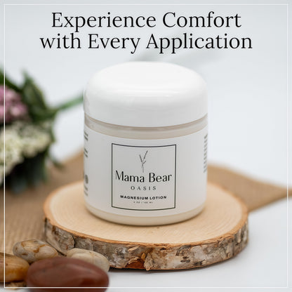 Mama Bear Oasis Lotion - Magnesium Cream - Lavender Magnesium Lotion for Foot, Hands, Legs, Toes Includes Arnica, Vitamin B6, Aloe Vera, MSM (Pack of 1)